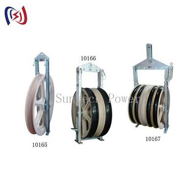 Multi Sheave Conductor Stringing Block with Nylon Sheave and Reinforced Steel Frame for Transmission Line Construction