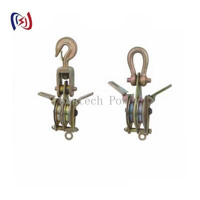 Double Sheave Hoisting Tackle with Galvanized Steel Construction and Hook or Shackle Suspension Options