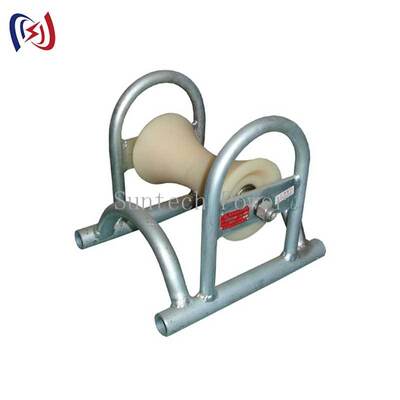 Heavy-Duty Galvanized Steel Frame Cable Ground Roller with High-Strength Nylon Roller for Stable Ground Support