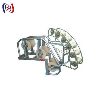Heavy Duty Cable Pithead Roller with Nylon Rollers and Galvanized Steel Frame for Underground Cable Installation