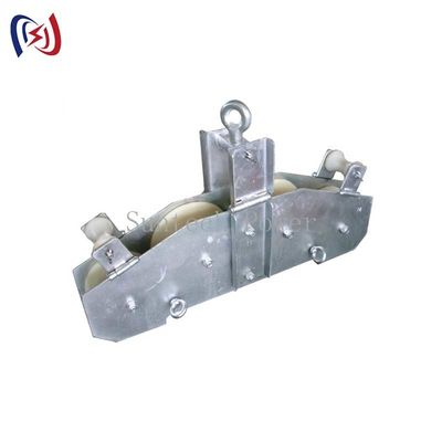 Four Sheaves Combined Fiber Optic Stringing Blocks Rope Pulley Block OPGW Quadrant Block