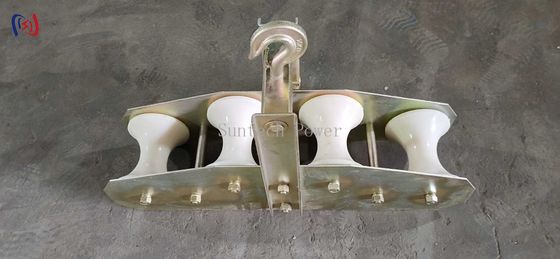 Four Sheaves Combined Fiber Optic Stringing Blocks Rope Pulley Block OPGW Quadrant Block
