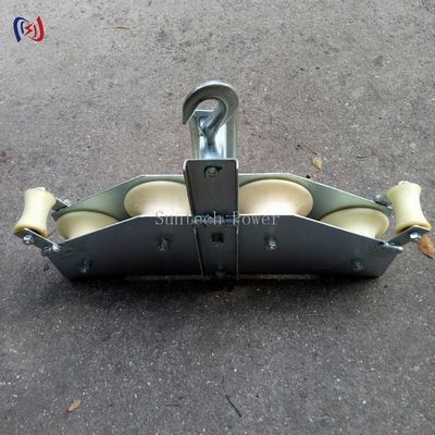 Four Sheaves Combined Fiber Optic Stringing Blocks Rope Pulley Block OPGW Quadrant Block