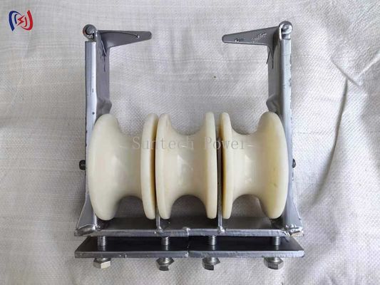 Nylon Overhead Line Conductor Stringing Blocks Three Wire Rope Sheave