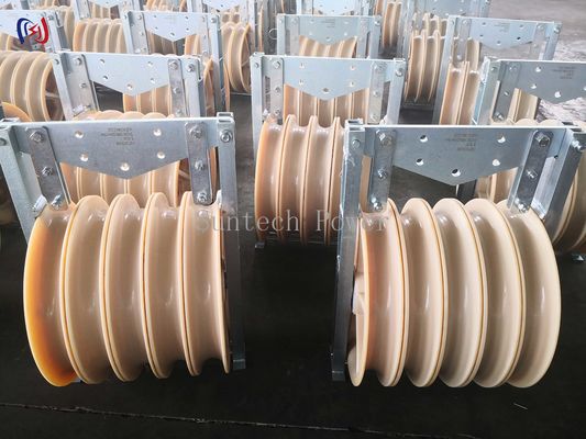 Anti Twisting Wire Stringing Blocks 26KG -150KG Nylon Large Rope Pulley