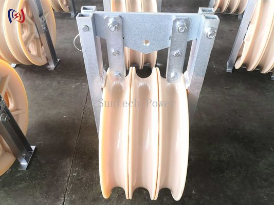 Aluminium Sheave Large Diameter Rope Pulley 60KN Fiber Optic Stringing Blocks