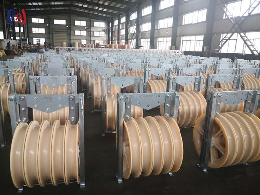 Aluminium Sheave Large Diameter Rope Pulley 60KN Fiber Optic Stringing Blocks