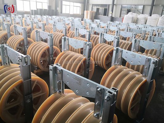 Aluminium Sheave Large Diameter Rope Pulley 60KN Fiber Optic Stringing Blocks