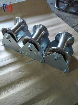 Telecom Underground Cable Pithead Roller Three Connected Conductor Stringing Tools