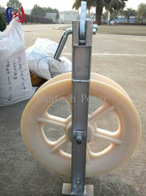 Professional 508 Stringing Block with Rubber Lined Aluminium Sheave for Overhead Power Line Installation (20-60KN Rated Load)
