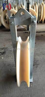 Professional 508 Stringing Block with Rubber Lined Aluminium Sheave for Overhead Power Line Installation (20-60KN Rated Load)
