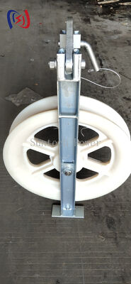 Professional 508 Stringing Block with Rubber Lined Aluminium Sheave for Overhead Power Line Installation (20-60KN Rated Load)