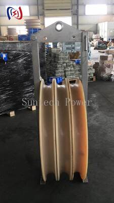 Professional 822 Stringing Block with 30-150KN Rated Load and MC Nylon Sheave for High Tension Overhead Conductor and OPGW Installation