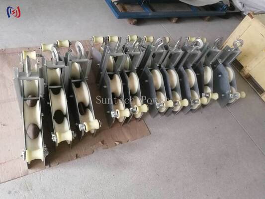 OPGW Quadrant Block with 10kN Rated Load, R570 Bend Radius, and Four-Sheave Structure for Fiber Optic Cable Stringing