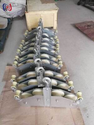 OPGW Quadrant Block with 10kN Rated Load, R570 Bend Radius, and Four-Sheave Structure for Fiber Optic Cable Stringing