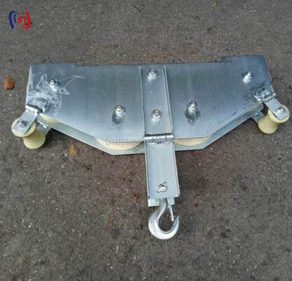 OPGW Quadrant Block with 10kN Rated Load, R570 Bend Radius, and Four-Sheave Structure for Fiber Optic Cable Stringing