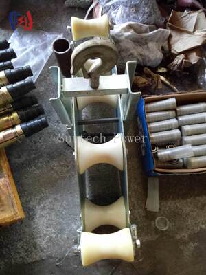 OPGW Quadrant Block with 10kN Rated Load, R570 Bend Radius, and Four-Sheave Structure for Fiber Optic Cable Stringing