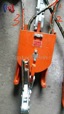Three Bundle Conductor Head Board with 100-180kN Rated Load for 100-110mm Sheave Width and 114-142kg Weight