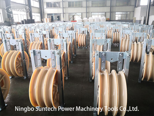 1160 Series Stringing Block with 60-120kN Rated Load for ACSR1250 Featuring MC Nylon Sheave