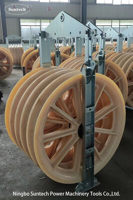 1160 Series Stringing Block with 60-120kN Rated Load for ACSR1250 Featuring MC Nylon Sheave
