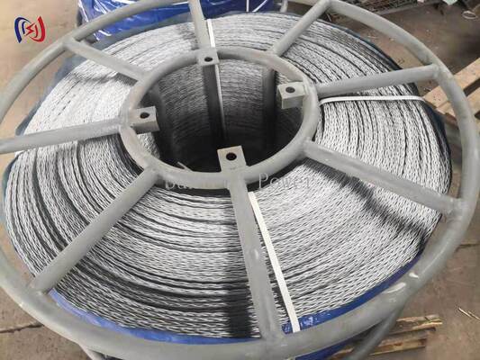Anti-Twisting Braided Steel Rope 12 Strand 9-42mm Galvanized for Power Line Stringing