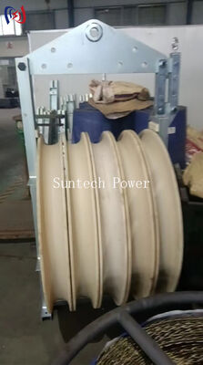 Multi Sheave Conductor Stringing Block with Nylon Sheave and Reinforced Steel Frame for Transmission Line Construction