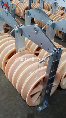 Multi Sheave Conductor Stringing Block with Nylon Sheave and Reinforced Steel Frame for Transmission Line Construction