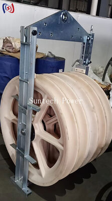 Multi Sheave Conductor Stringing Block with Nylon Sheave and Reinforced Steel Frame for Transmission Line Construction