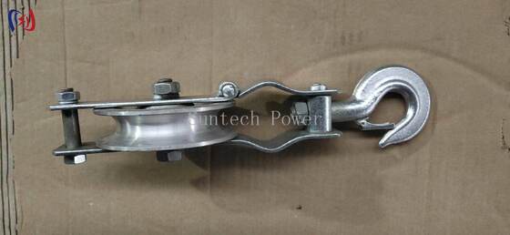 Single Sheave Stringing Block with Nylon Sheave and Galvanized Steel Frame for Compact Transmission Line Construction
