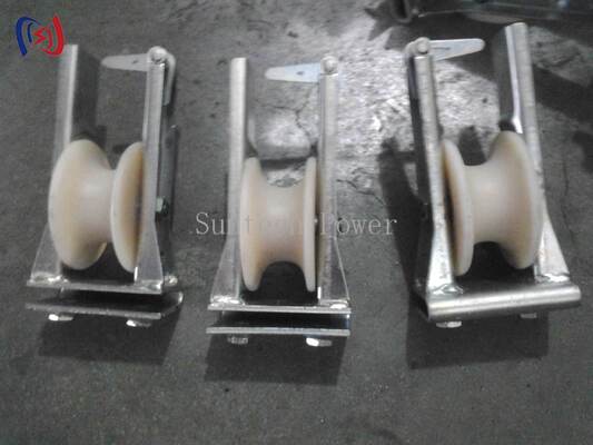Swerve Stringing Block with Nylon Guide Sheave Steel Support Frame for Direction Change Guiding in Transmission Line Construction