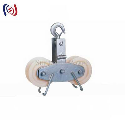 Tandem Sheave Stringing Block with Nylon Pulley and Twin Sheave Design for 25 Rated Load Transmission Line