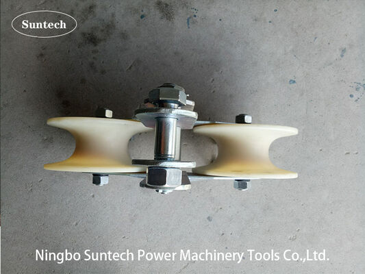 Tandem Sheave Stringing Block with Nylon Pulley and Twin Sheave Design for 25 Rated Load Transmission Line