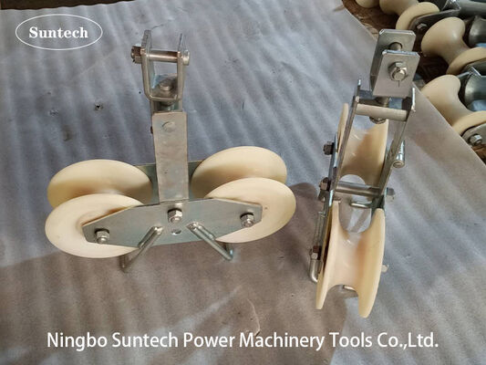 Tandem Sheave Stringing Block with Nylon Pulley and Twin Sheave Design for 25 Rated Load Transmission Line