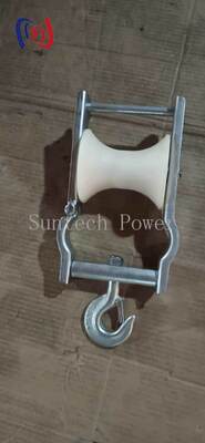 Aerial Cable Stringing Block with Nylon Sheave Hook Suspension and Steel Frame for Overhead Line Construction