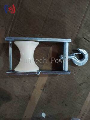 Aerial Cable Stringing Block with Nylon Sheave Hook Suspension and Steel Frame for Overhead Line Construction