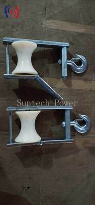 Aerial Cable Stringing Block with Nylon Sheave Hook Suspension and Steel Frame for Overhead Line Construction