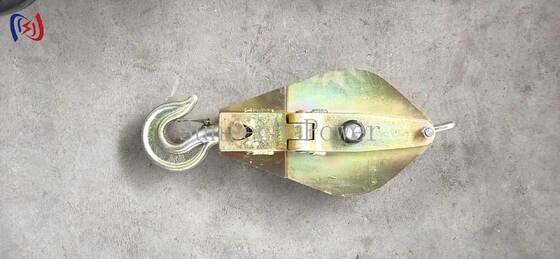 Double Sheave Steel Pulley Block with Hook and Eye Connection for Industrial Hoisting