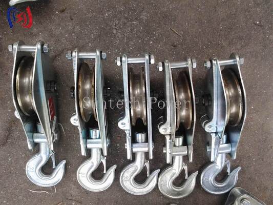 Double Sheave Steel Pulley Block with Hook and Eye Connection for Industrial Hoisting