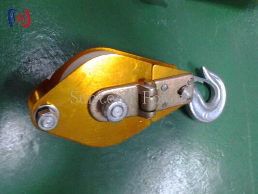 Nylon Sheave Hoisting Tackle with Steel Side Plate Frame and Hook Suspension for Power Construction
