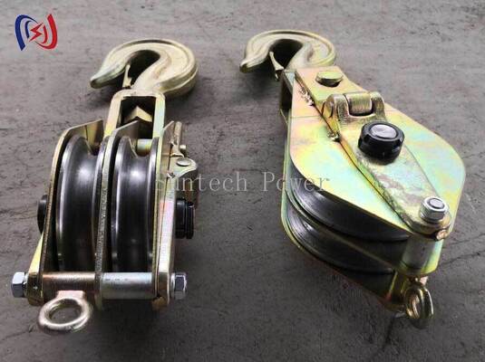 Double Sheave Hoisting Tackle with Galvanized Steel Construction and Hook or Shackle Suspension Options