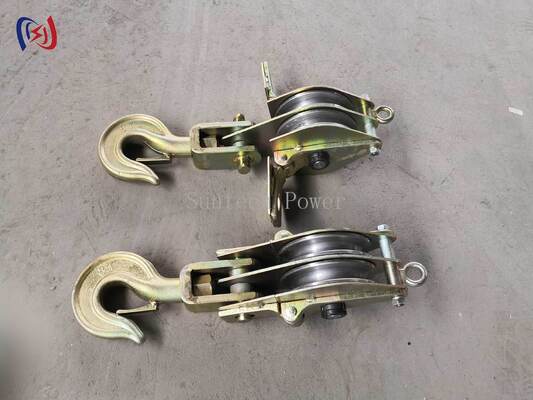 Double Sheave Hoisting Tackle with Galvanized Steel Construction and Hook or Shackle Suspension Options
