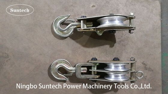 Hoisting Tackle Aluminum Sheave Pulley Block with Galvanized Steel Frame and High-Strength Sheaves for Power Line Lifting