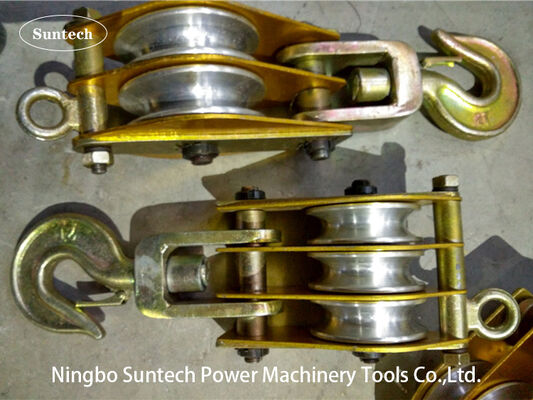 Hoisting Tackle Aluminum Sheave Pulley Block with Galvanized Steel Frame and High-Strength Sheaves for Power Line Lifting