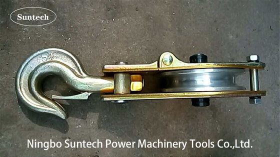 Hoisting Tackle Aluminum Sheave Pulley Block with Galvanized Steel Frame and High-Strength Sheaves for Power Line Lifting