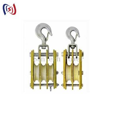 Insulated Hoisting Tackle with High-Strength Nylon Sheaves and Galvanized Steel Frame for Smooth Bearing Rotation