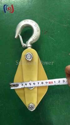 Insulated Hoisting Tackle with High-Strength Nylon Sheaves and Galvanized Steel Frame for Smooth Bearing Rotation