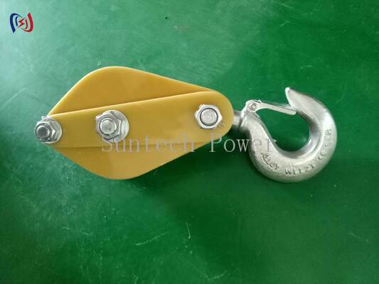 Insulated Hoisting Tackle with High-Strength Nylon Sheaves and Galvanized Steel Frame for Smooth Bearing Rotation