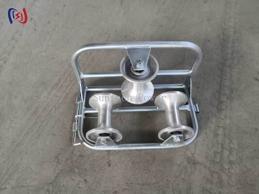 Corner Ground Roller with Galvanized Steel Frame and High-Strength Nylon Rollers for Smooth Cable Transition