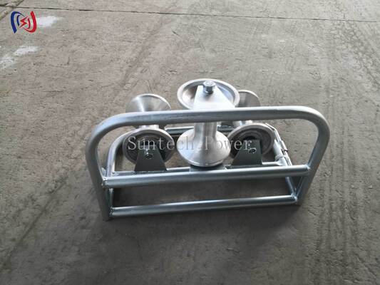 Corner Ground Roller with Galvanized Steel Frame and High-Strength Nylon Rollers for Smooth Cable Transition