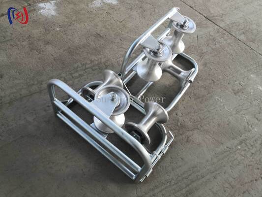 Corner Ground Roller with Galvanized Steel Frame and High-Strength Nylon Rollers for Smooth Cable Transition